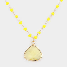 Load image into Gallery viewer, Yellow Natural Stone Pendant Necklace
