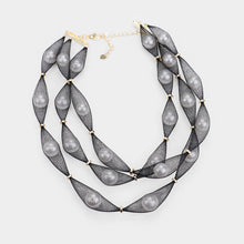 Load image into Gallery viewer, White Triple Mesh Tube Pearl Collar Necklace

