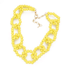 Load image into Gallery viewer, Yellow Wood Beaded Open Oval Link Necklace
