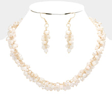 Load image into Gallery viewer, White Square Round Beaded Necklace
