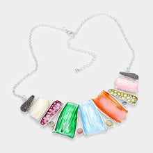 Load image into Gallery viewer, Silver Colorful Antique Metal Collar Necklace
