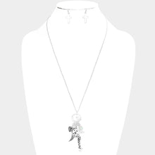 Load image into Gallery viewer, Silver Blessed Message Multi Charm Pendant Necklace
