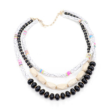 Load image into Gallery viewer, White Colorful Disc Bead Wood Layered Necklace

