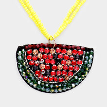 Load image into Gallery viewer, Yellow Bead Stone Embellished Watermelon Necklace
