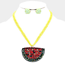 Load image into Gallery viewer, Yellow Bead Stone Embellished Watermelon Necklace
