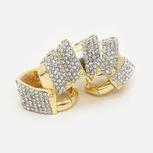 Load image into Gallery viewer, Gold Crystal Pave Armor Stretch Ring
