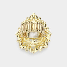 Load image into Gallery viewer, Gold Teardrop Stone Centered Round Marquise Stone Trimmed Stretch Ring
