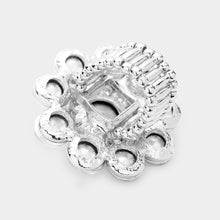 Load image into Gallery viewer, Silver Round Crystal Flower Stretch Ring
