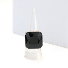 Load image into Gallery viewer, Gold Crystal Square Stone Cluster Stretch Ring
