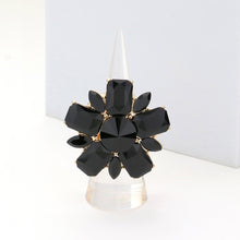 Load image into Gallery viewer, Gold Crystal Flower Stone Cluster Stretch Ring
