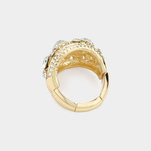 Load image into Gallery viewer, Gold Round Stone Embellished Stretch Ring
