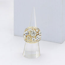 Load image into Gallery viewer, Gold Round Stone Embellished Stretch Ring
