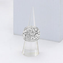 Load image into Gallery viewer, Silver Round Stone Embellished Stretch Ring
