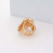 Load image into Gallery viewer, Gold Round Stone Accented Rhinestone Embellished Crown Stretch Ring
