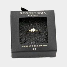 Load image into Gallery viewer, Secret Box 14K Gold Dipped CZ Elephant Ring

