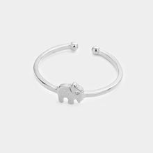 Load image into Gallery viewer, White Secret Box 24k White Gold Dipped CZ Elephant Ring

