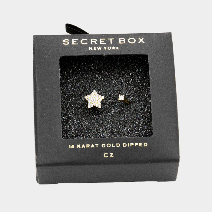 Secret Box 14K Gold Dipped CZ Star Ring