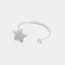 Load image into Gallery viewer, White Secret Box 24k White Gold Dipped CZ Star Ring

