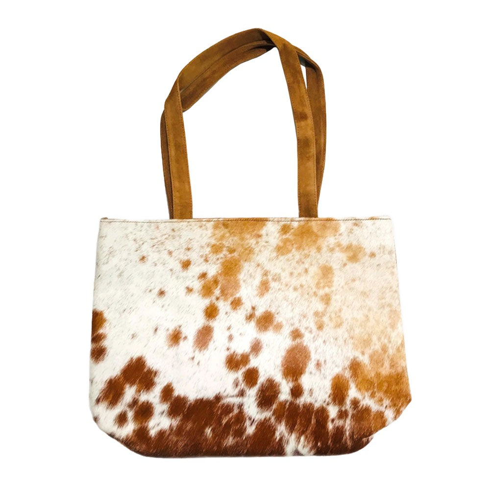 Animal Patterned Genuine Fur Calf Tote Bag