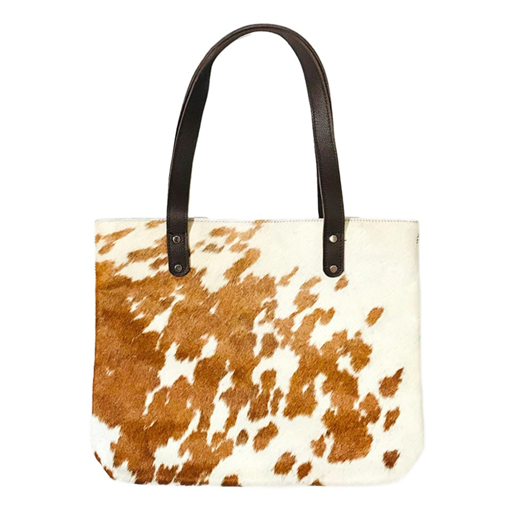 Animal Patterned Genuine Fur Calf Tote Bag