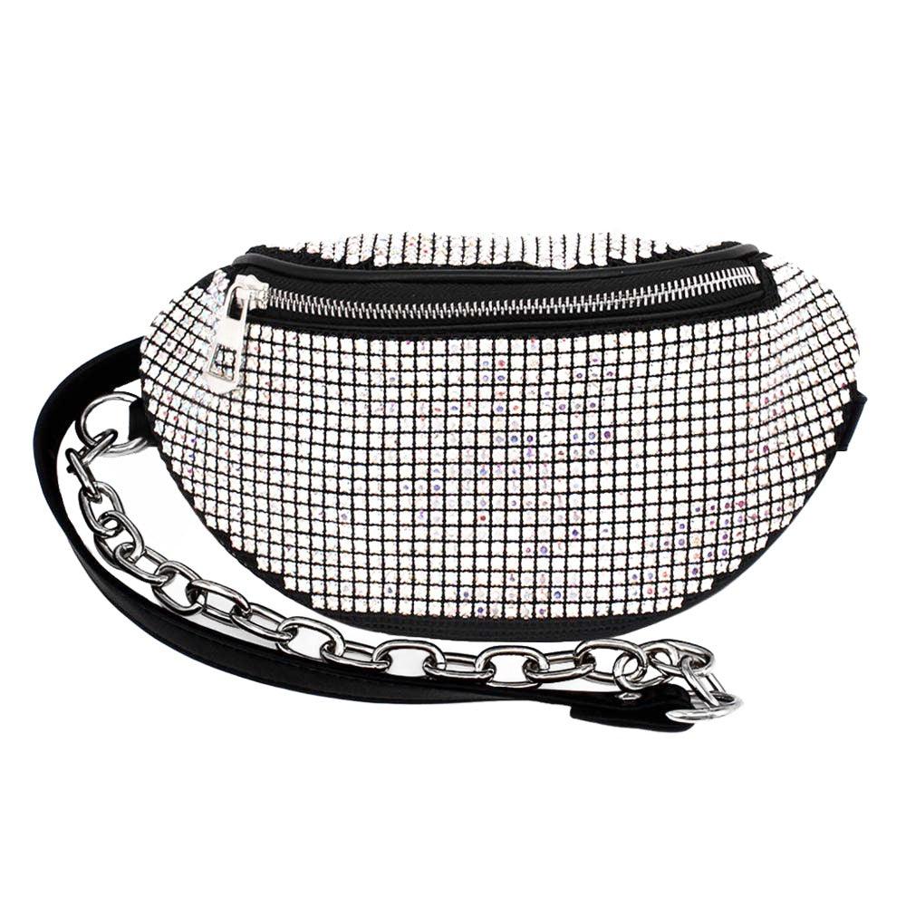 Bling Faux Leather Crossbody Bag