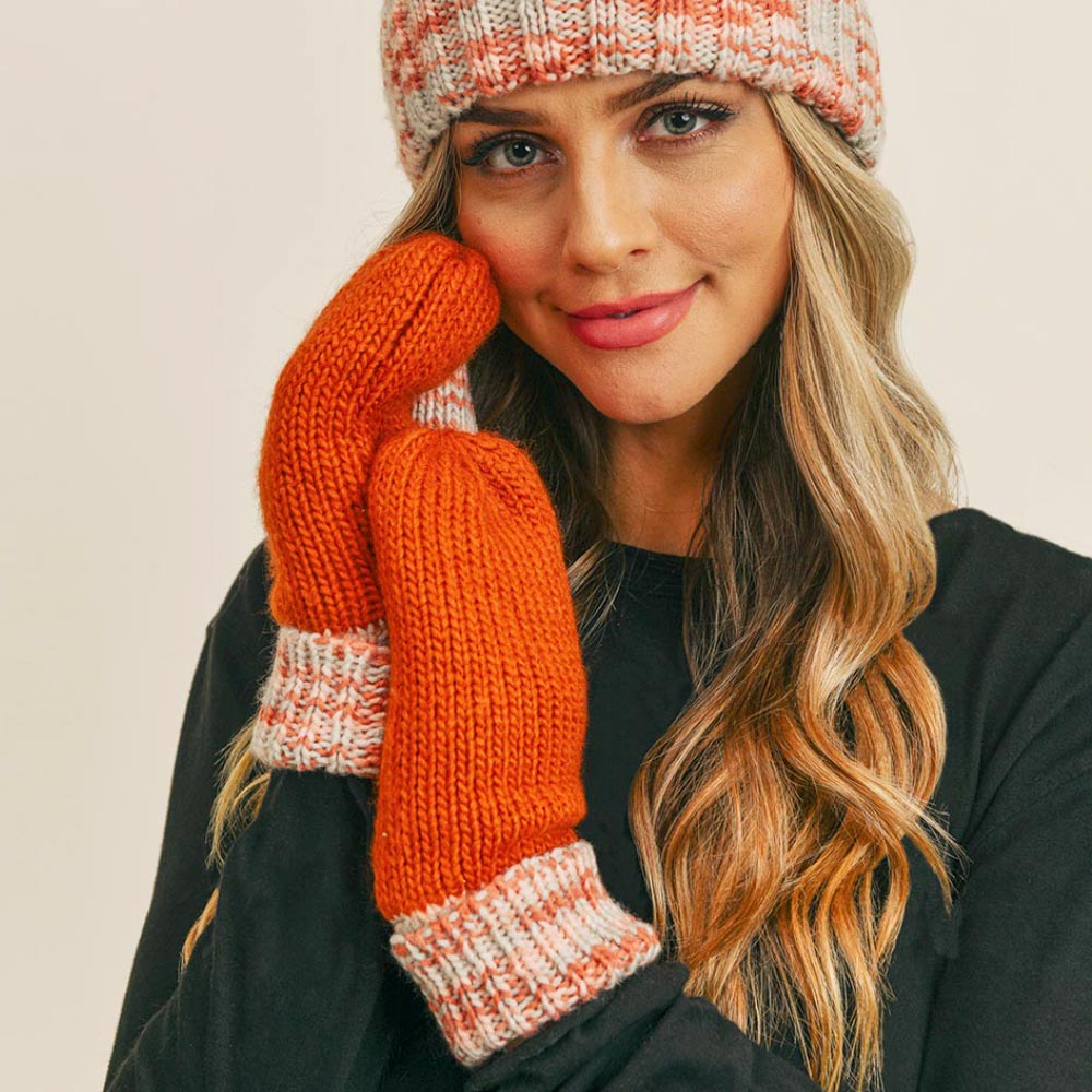 Rust Multi Color Cuff Gloves