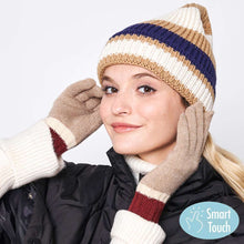 Load image into Gallery viewer, Beige Color Block Knit Gloves
