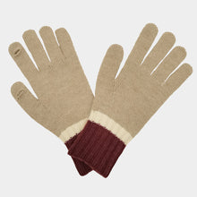 Load image into Gallery viewer, Beige Color Block Knit Gloves
