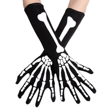 Load image into Gallery viewer, Black Skull Skeleton Gloves
