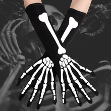 Load image into Gallery viewer, Black Skull Skeleton Gloves
