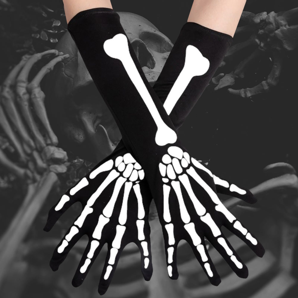 Black Skull Skeleton Gloves