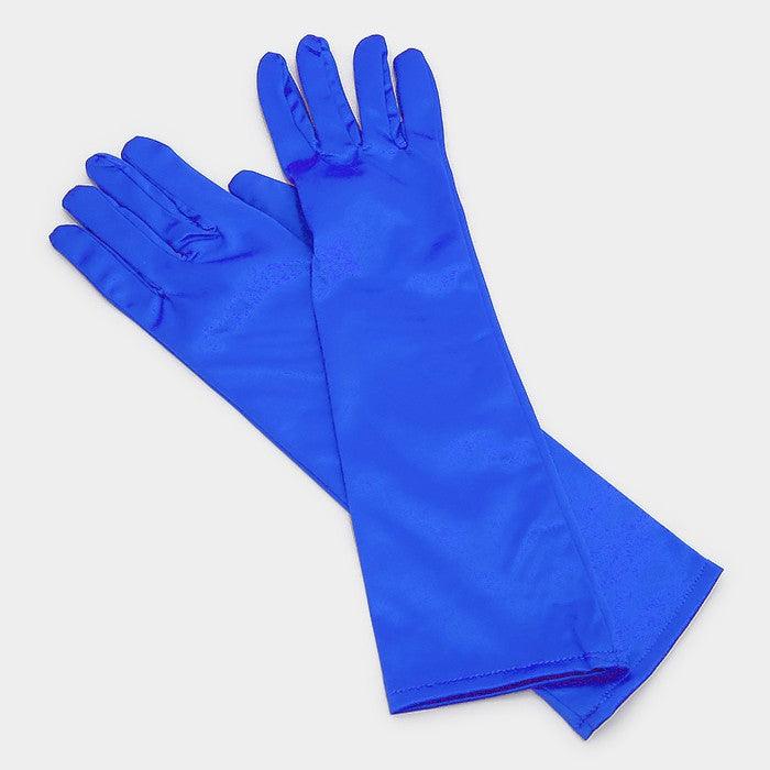 Royal Blue Dressy satin gloves