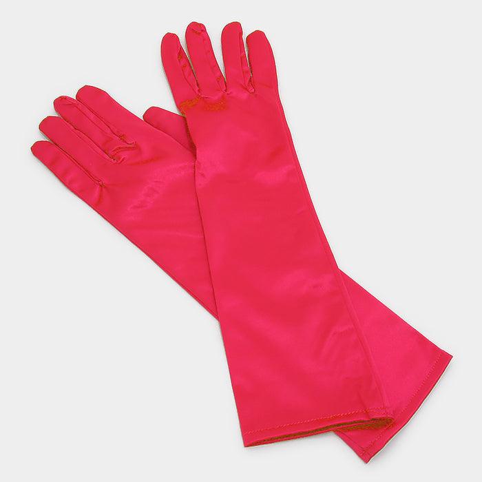 Red Dressy satin gloves