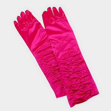 Load image into Gallery viewer, Fuchsia Dressy satin ruffle gloves
