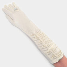 Load image into Gallery viewer, Ivory Dressy satin ruffle gloves
