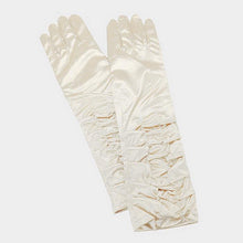 Load image into Gallery viewer, Ivory Dressy satin ruffle gloves
