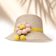 Load image into Gallery viewer, 2 Pack Flower Accented Straw Kids Sun Hat Crossbody Bag Set
