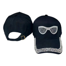 Load image into Gallery viewer, Bling Sunglasses Accented Studded Baseball Cap
