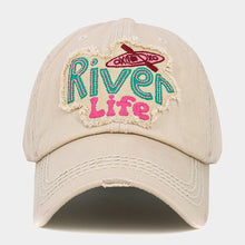 Load image into Gallery viewer, River Life Message Kayak Pointed Vintage Baseball Cap
