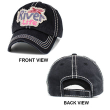 Load image into Gallery viewer, River Life Message Kayak Pointed Vintage Baseball Cap
