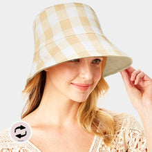 Load image into Gallery viewer, Wired Brim Plaid Check Patterned Reversible Bucket Hat
