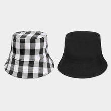 Load image into Gallery viewer, Wired Brim Plaid Check Patterned Reversible Bucket Hat
