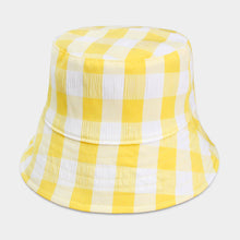 Load image into Gallery viewer, Wired Brim Plaid Check Patterned Reversible Bucket Hat
