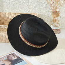 Load image into Gallery viewer, Woven Trim Fedora Hat
