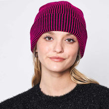 Load image into Gallery viewer, Woven Two Tone Beanie Hat
