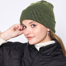 Load image into Gallery viewer, Woven Two Tone Beanie Hat
