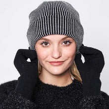 Load image into Gallery viewer, Woven Two Tone Beanie Hat
