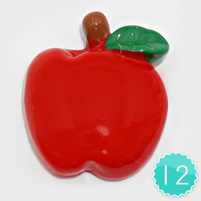 Red 12 PCS - Apple Resin Cabochons
