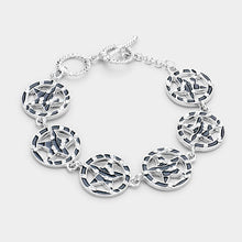 Load image into Gallery viewer, Clear Zebra Patterned Star Link Bracelet
