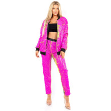 Load image into Gallery viewer, Pink Reversible Sequin Skinny Pants
